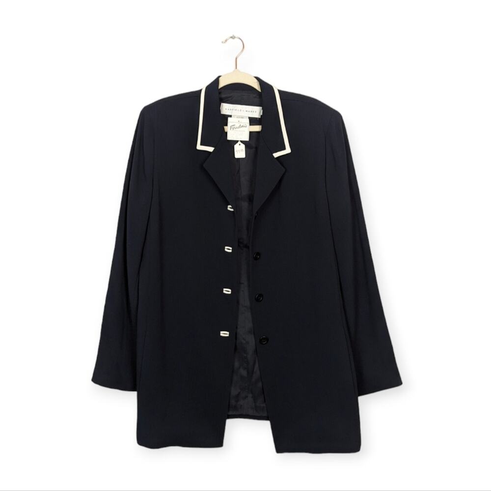 NWT Vintage Deadstock Garfield And Mark Navy & White Trim Blazer